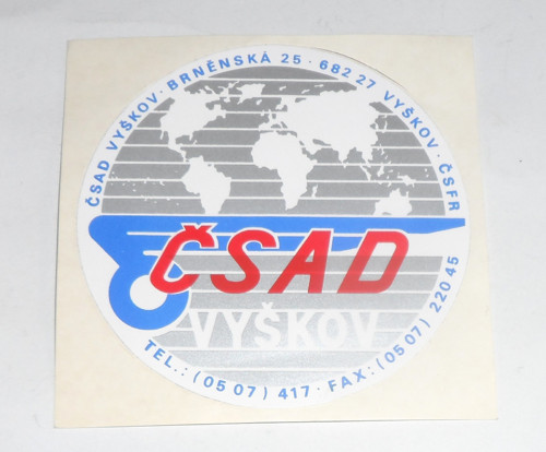 Reklamní SAMOLEPKA • ČSAD Vyškov, ČSFR — foto 2
