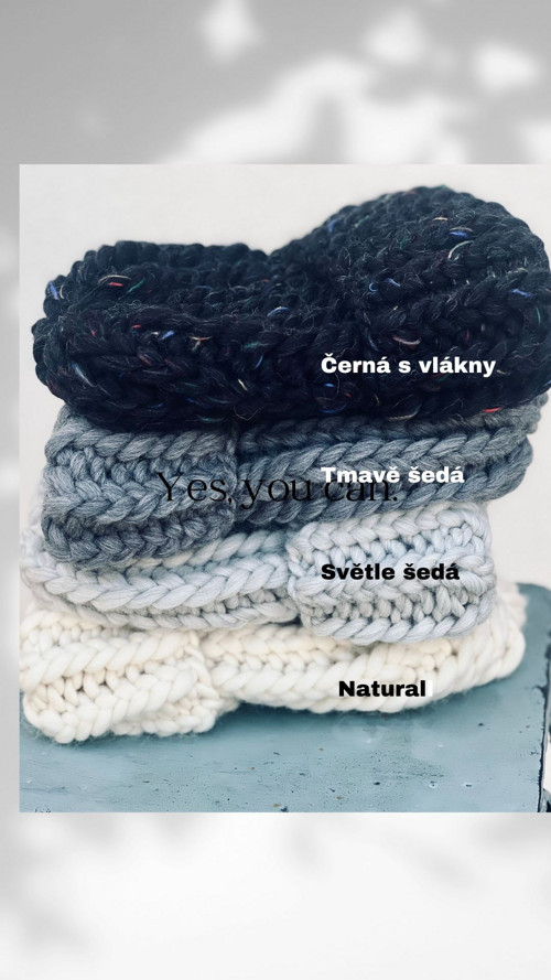 Chunky čapka černá s vlákny — foto 2