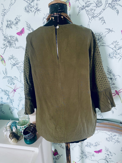 Halenka boho v olivové — foto 5