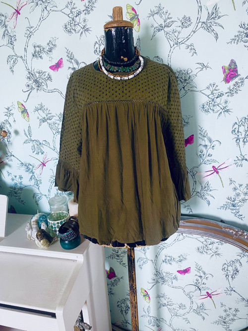 Halenka boho v olivové — foto 2