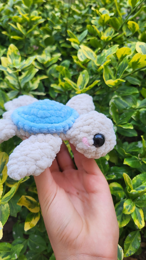 Modrá háčkovaná mini ŽELVIČKA — foto 3