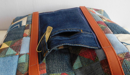 Džínový patchwork - taška — foto 3