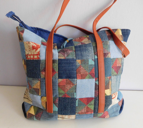 Džínový patchwork - taška — foto 2