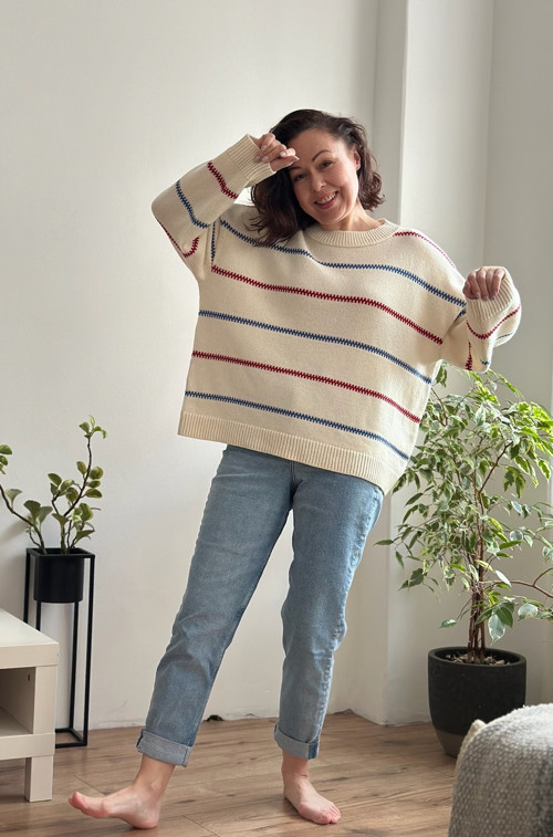 Originální oversized svetr – inspirovaný Pippi — foto 3
