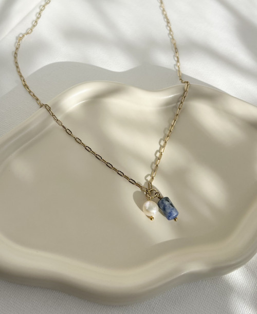 Náhrdelník Perla & Lapis lazuli — foto 2