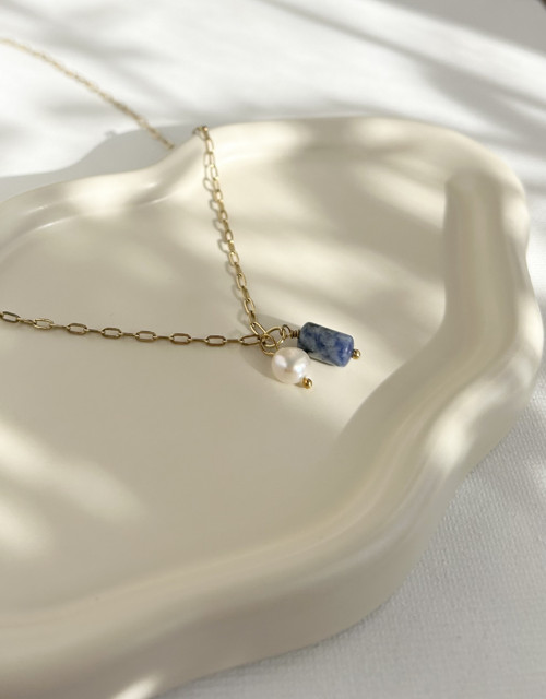 Náhrdelník Perla & Lapis lazuli — foto 3