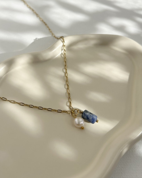 Náhrdelník Perla & Lapis lazuli — foto 4