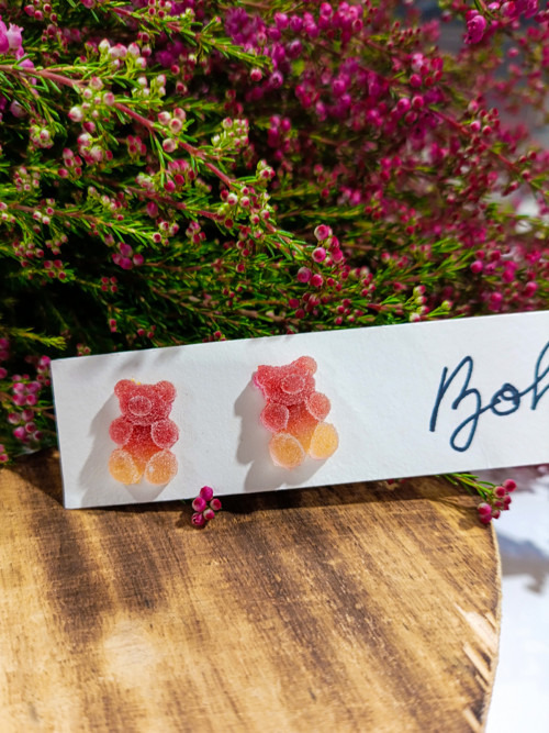 Náušnice medvídci Gummy Bears - červené — foto 2
