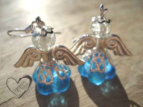 Náušnice - Čirý Tyrkysový Anděl - Andílek — foto 2