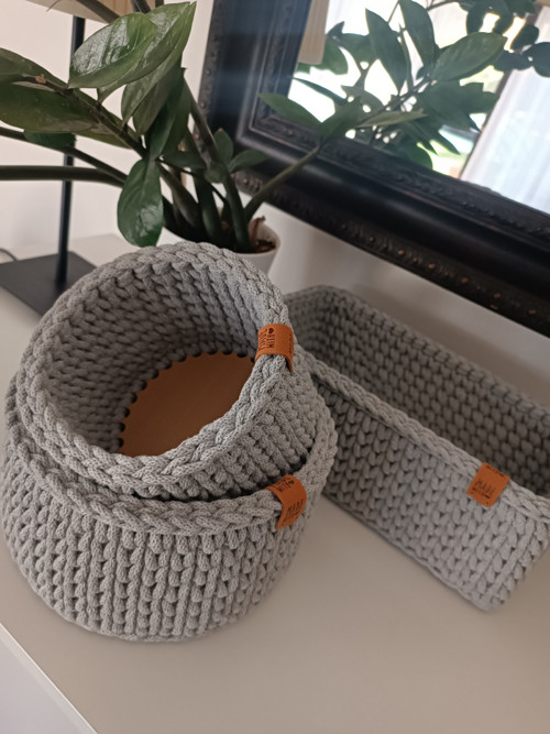 HÁČKOVANÉ KOŠÍKY SET 3 KS — foto 3