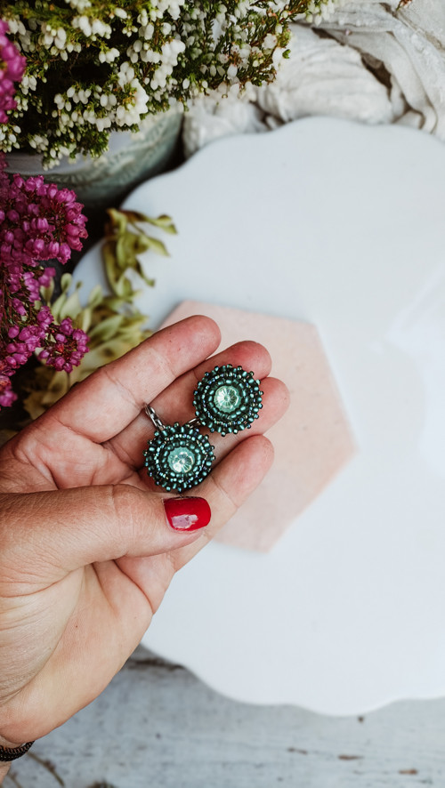 Flower earrings n.2 - vyšívané náušnice — foto 3