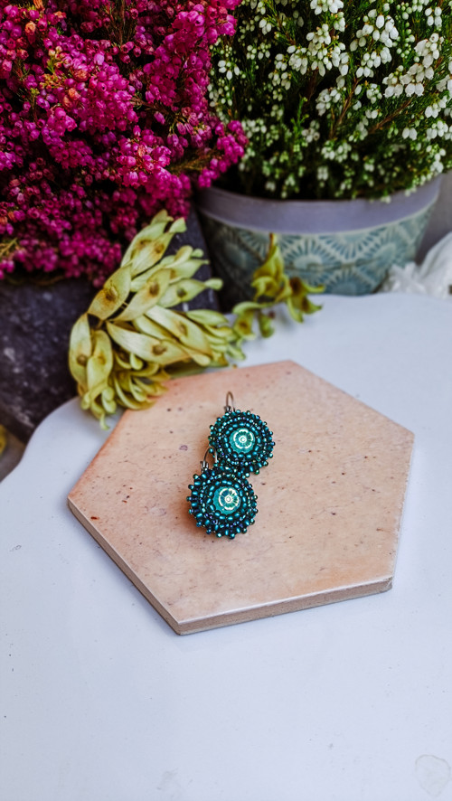 Flower earrings n.2 - vyšívané náušnice — foto 2