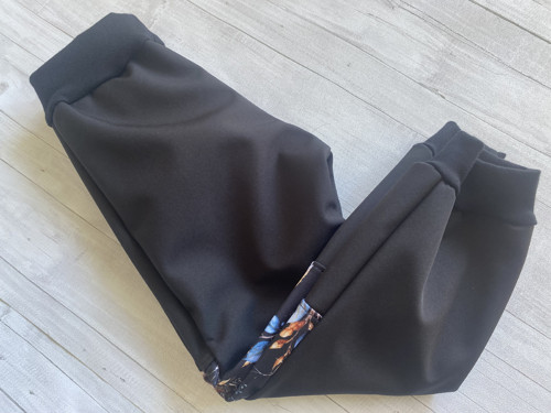 Softshell kalhoty podzim Lišky černá — foto 5