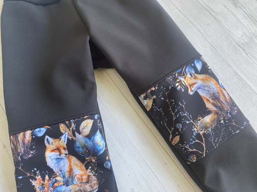Softshell kalhoty podzim Lišky černá — foto 3
