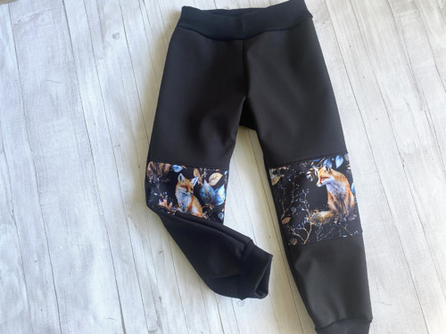 Softshell kalhoty podzim Lišky černá — foto 2