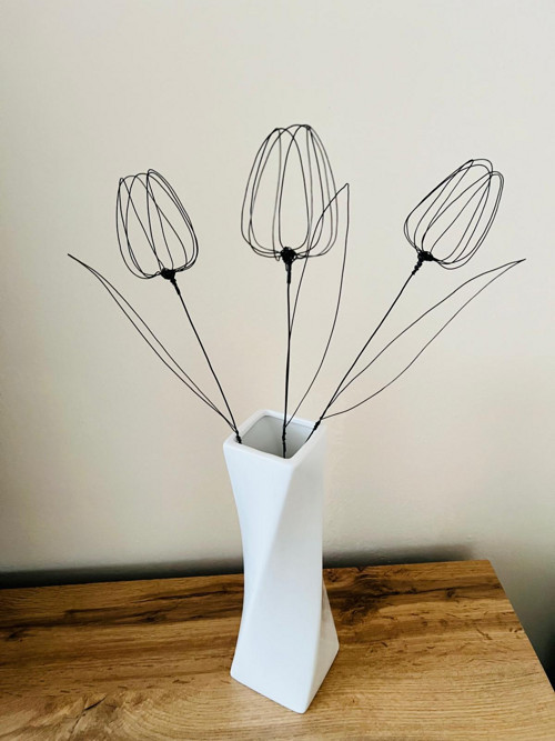 Drátkované Tulipány - 3ks — foto 3