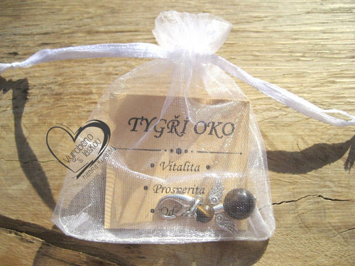 Přívěsek - anděl - tygří oko — foto 3