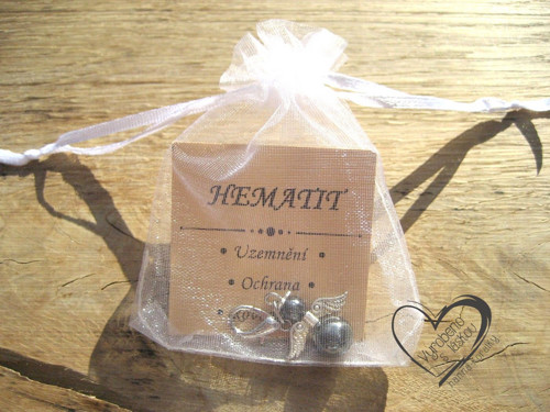 Přívěsek - anděl - hematit — foto 3