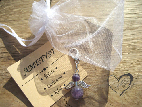 Přívěsek - anděl - ametyst — foto 2