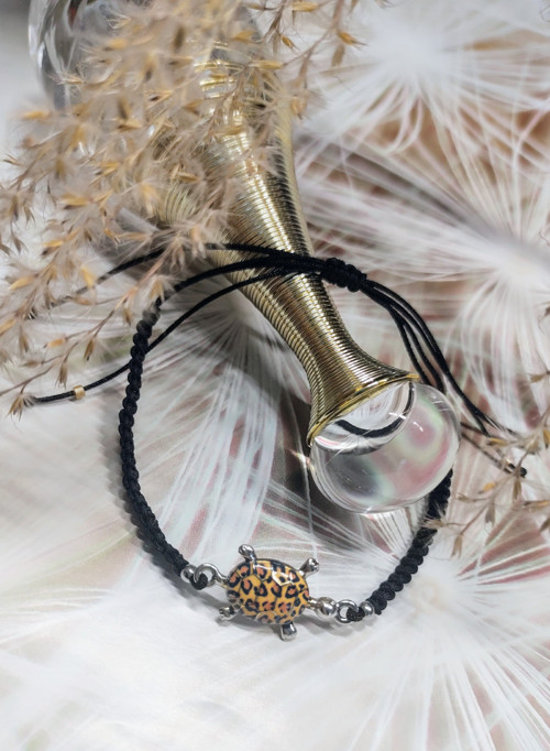 Macrame náramek s želvou leopard — foto 2