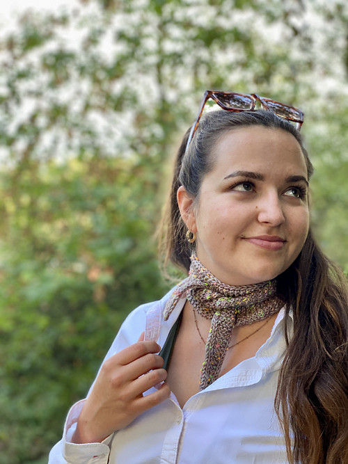 Módní víceúčelový mini šáteček "Mlžný" — foto 4