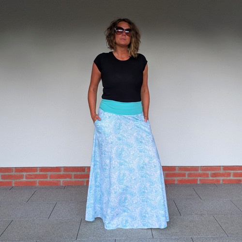 Sukně maxi paisley mentol — foto 3