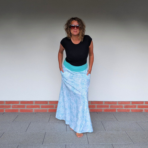 Sukně maxi paisley mentol — foto 4