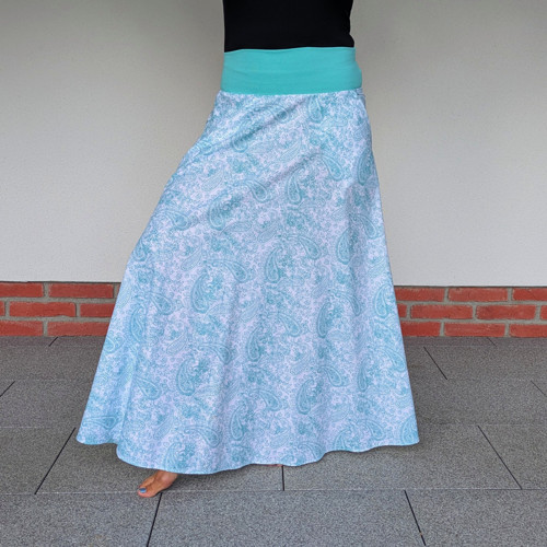 Sukně maxi paisley mentol — foto 6