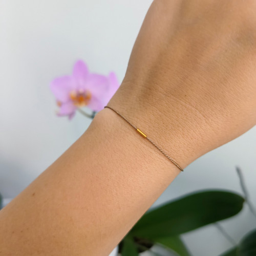 Náramek BASIC SILK (-) Luxury 24K Gold ed. - beige — foto 2