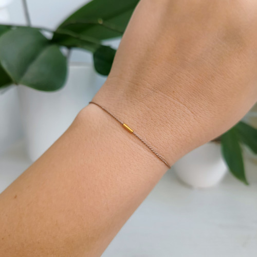 Náramek BASIC SILK (-) Luxury 24K Gold ed. - beige — foto 3