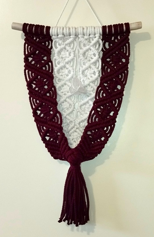 Nástěnné macramé s křišťálem — foto 2
