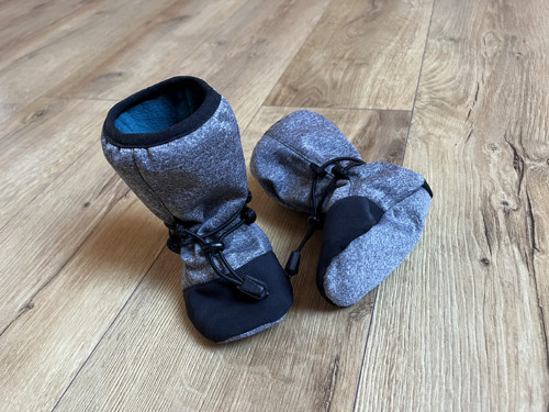 Softshellové capáčky šedý melír s černým — foto 3