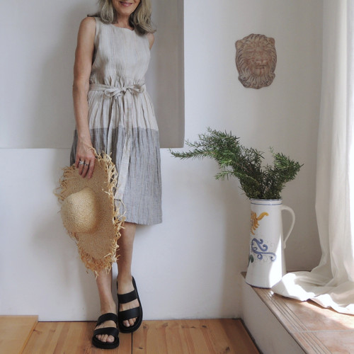 GERDA - Oatmeal / šedá - šaty len — foto 3