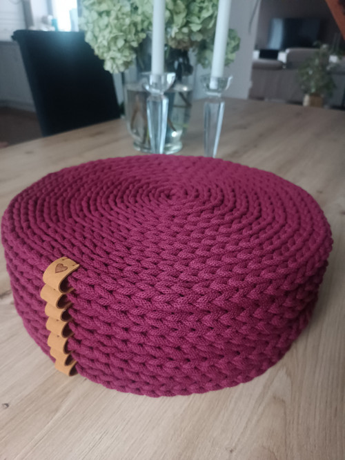 Háčkované prostírání - bordó průměr 36 cm — foto 2