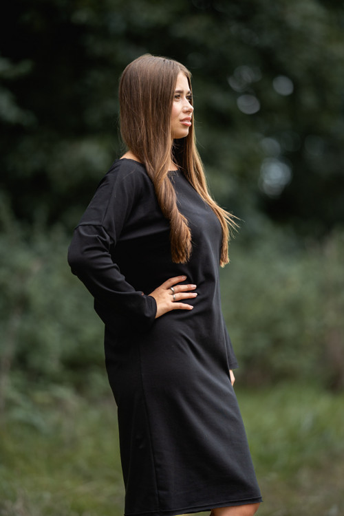 Šaty SAMANTA dlouhý rukáv černá — foto 3
