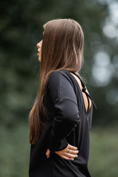Šaty SAMANTA dlouhý rukáv černá — foto 4