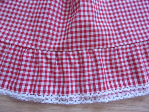 Červená károvaná sukně — foto 3
