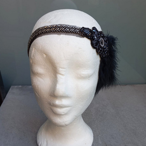 Great Gatsby Silver and Black... čelenka — foto 3