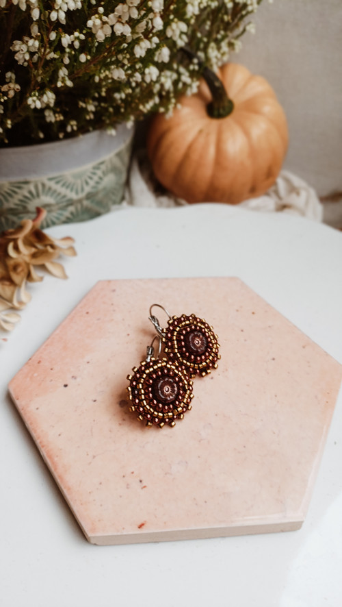 Flower earrings n.7 - vyšívané náušnice — foto 3