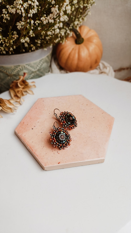 Flower earrings n.8 - vyšívané náušnice — foto 3