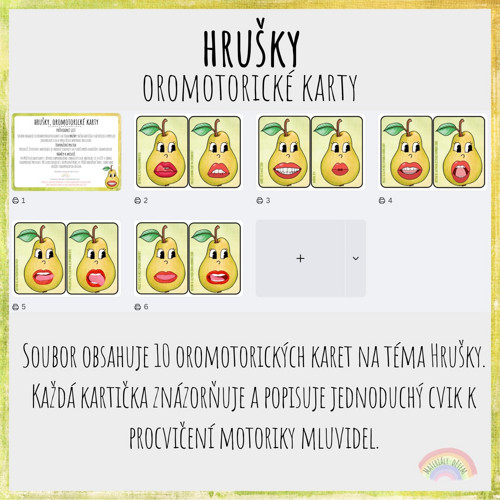 Hrušky, oromotorické karty — foto 2