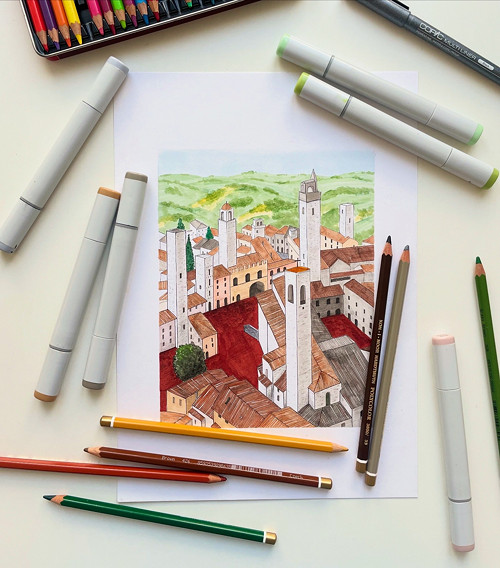 San Gimignano-umělecký tisk — foto 5