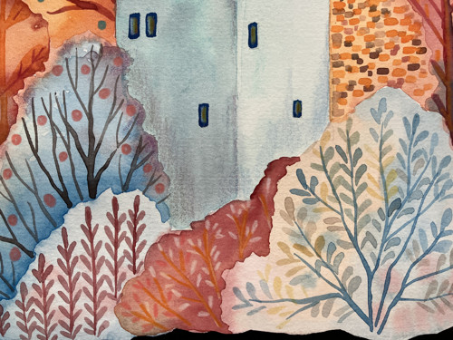 Originál ilustrácia Belasý dom — foto 4