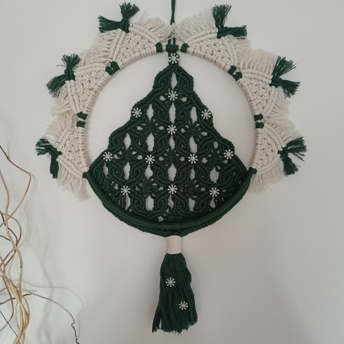 Vánoční věnec, stromeček, macrame — foto 3