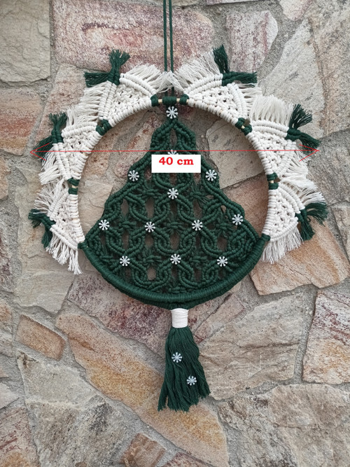 Vánoční věnec, stromeček, macrame — foto 4