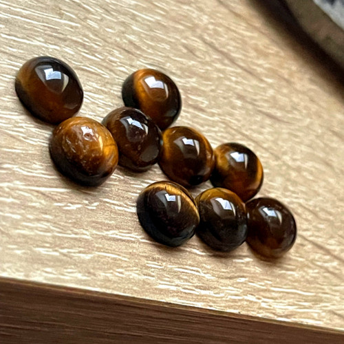 Tygří oko kabošon kruh / 10mm — foto 2