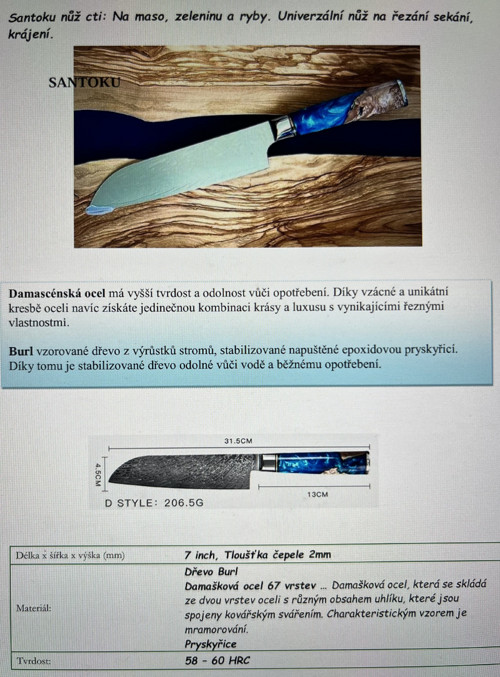 Kuchyňský nůž Santoku — foto 2