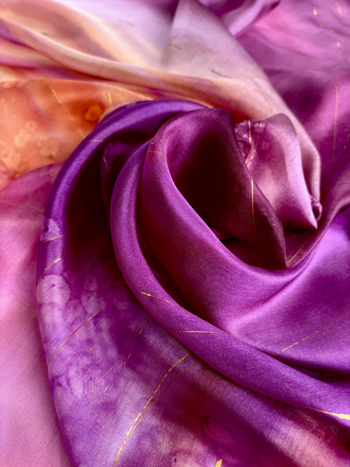 Hedvábný šátek - Plum — foto 5