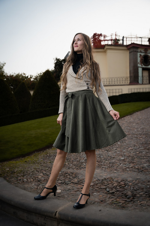 Manšestrová Kolová Khaki — foto 3