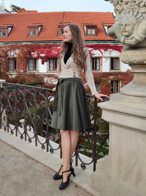 Manšestrová Kolová Khaki — foto 4